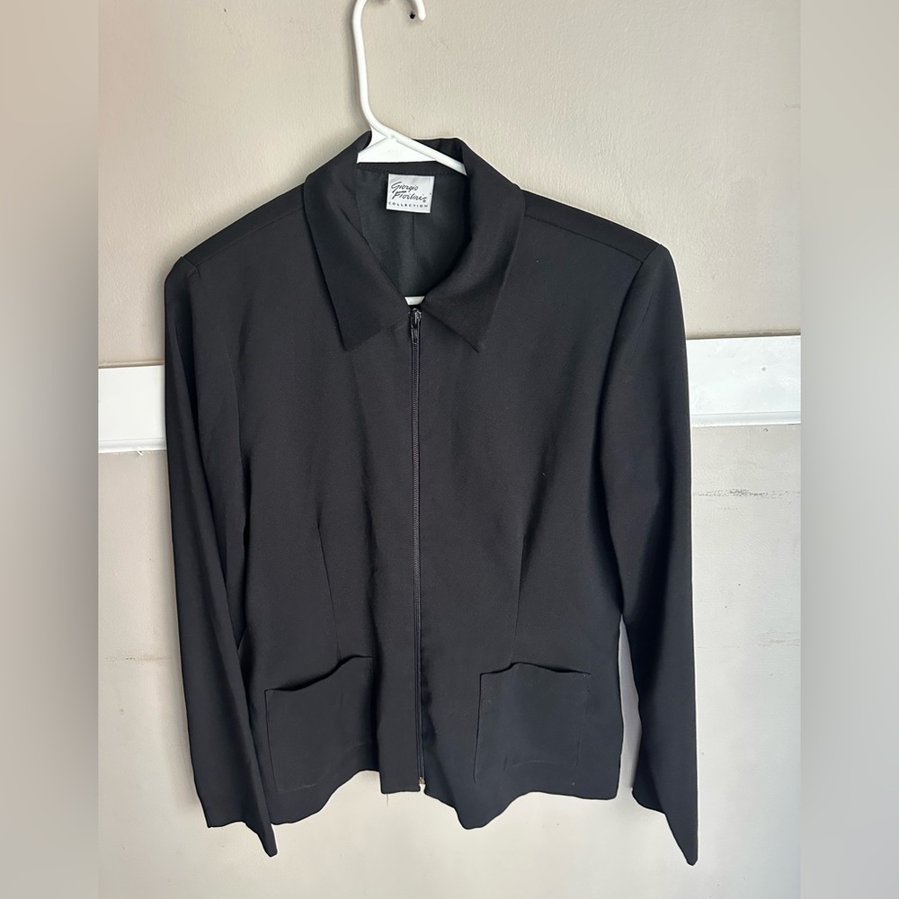Giorgio Fiorelli  Women's Black Zip Up Blazer Size 6